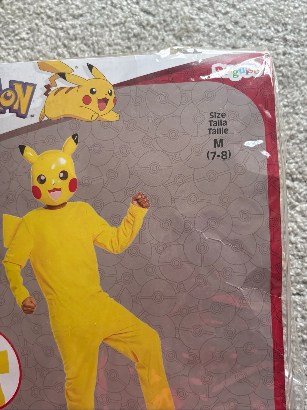 Pokemon Kids Pikachu Yellow Costume with Mask Medium 7-8 Halloween